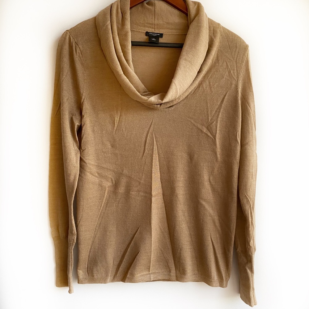 Ann Taylor Cowl-neck Sweater, Light Brown